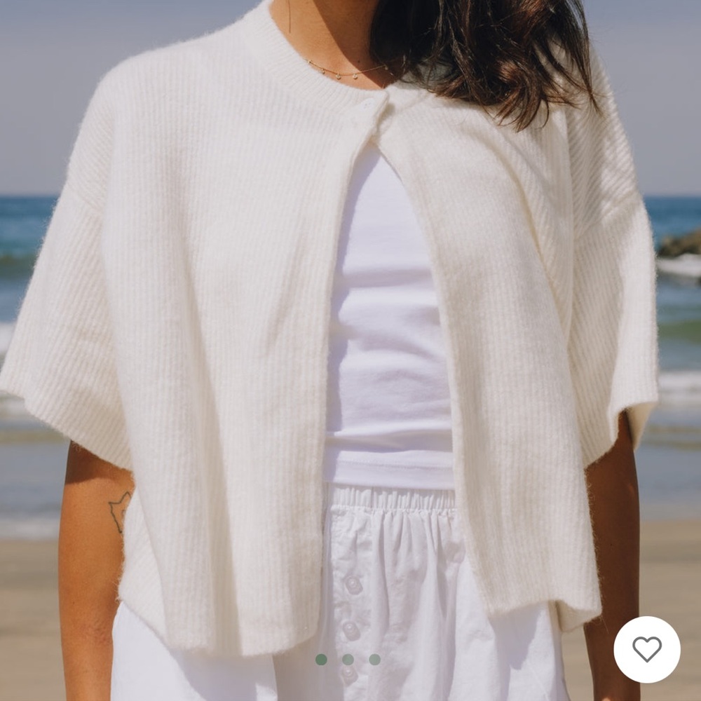Daily Drills Single Button Sweater - Cream